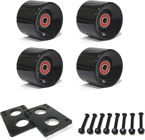 LOOEEL 60mm Cruiser Wheels 80A Contains ABEC-9 Bearings and Spacers,Skateboard Riser Pads,Skateboard Hardware Screws Bolts,fit for Your Cruiser Skateboards,Penny Board -Red in Saudi Arabia