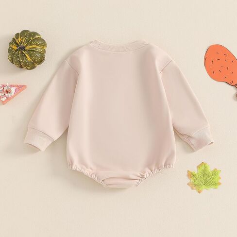 Infant Baby Boy Girl Thanksgiving Outfits Gobble Turkey Print Long Sleeve Bubble Oversized Romper Fall Winter Clothes in Saudi Arabia