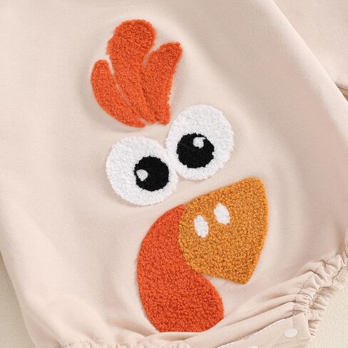 Infant Baby Boy Girl Thanksgiving Outfits Gobble Turkey Print Long Sleeve Bubble Oversized Romper Fall Winter Clothes in Saudi Arabia