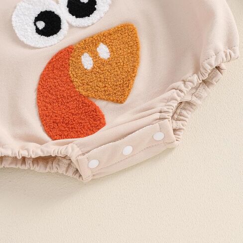 Infant Baby Boy Girl Thanksgiving Outfits Gobble Turkey Print Long Sleeve Bubble Oversized Romper Fall Winter Clothes in Saudi Arabia