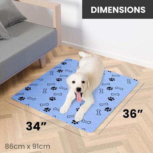 Buddy's Best Washable Pee Pads for Dogs - Medium (24"x36") - Non-Slip, Ultra-Absorbency, Perfect for Training, Whelping, Incontinence - Bonus Grooming Glove - (Pack of 4) in Saudi Arabia