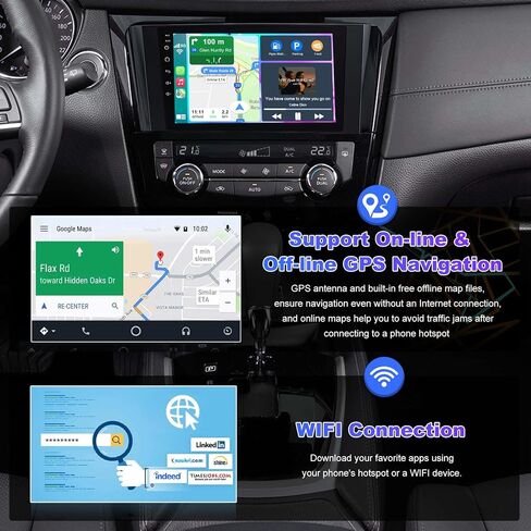 ستيريو سيارة 4G+64G Android 12 لسيارة 2014-2018 Nissan Rogue X-Trail Qashqai، راديو WiFi Rogue 5G مع وحدة رأس تعمل باللمس مقاس 10.1 بوصة، Carplay لاسلكي/Android Auto، GPS Navi، بلوتوث 5.2، كاميرا خلفية عالية الدقة، SWC/FM in Saudi Arabia
