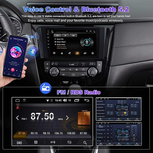 ستيريو سيارة 4G+64G Android 12 لسيارة 2014-2018 Nissan Rogue X-Trail Qashqai، راديو WiFi Rogue 5G مع وحدة رأس تعمل باللمس مقاس 10.1 بوصة، Carplay لاسلكي/Android Auto، GPS Navi، بلوتوث 5.2، كاميرا خلفية عالية الدقة، SWC/FM in Saudi Arabia