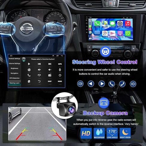 ستيريو سيارة 4G+64G Android 12 لسيارة 2014-2018 Nissan Rogue X-Trail Qashqai، راديو WiFi Rogue 5G مع وحدة رأس تعمل باللمس مقاس 10.1 بوصة، Carplay لاسلكي/Android Auto، GPS Navi، بلوتوث 5.2، كاميرا خلفية عالية الدقة، SWC/FM in Saudi Arabia
