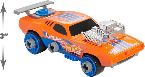 Hot Wheels Ready-to-Race Car Builder Set, Night Shifter Vehicle, 29 Pieces Toy Car Construction Set, Mechanic Role-Play, Kids Toys for Ages 3 Up by Just Play in Saudi Arabia