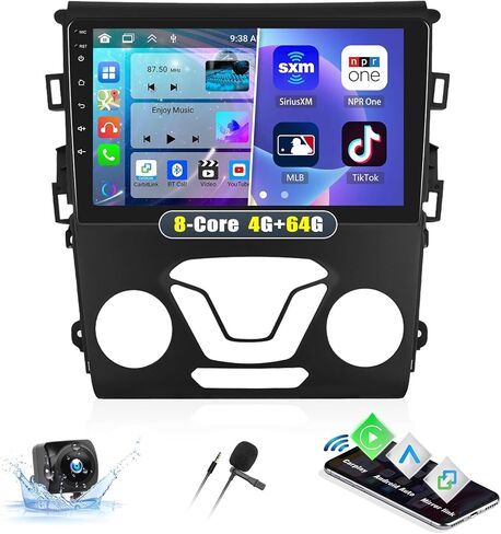 【8-Core 4+64G】ستيريو سيارة Android 13 لسيارة Ford Fusion Mondeo 2013-2019، CarPlay Andriod Auto 9 بوصة IPSTouchscreen Bluetooth GPS Navi Head Unit مع WiFi Mirror Link FM DSP SWC 59UI+كاميرا احتياطية in Saudi Arabia