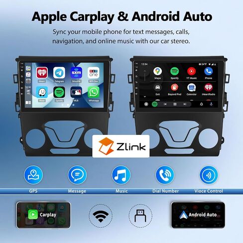 【8-Core 4+64G】ستيريو سيارة Android 13 لسيارة Ford Fusion Mondeo 2013-2019، CarPlay Andriod Auto 9 بوصة IPSTouchscreen Bluetooth GPS Navi Head Unit مع WiFi Mirror Link FM DSP SWC 59UI+كاميرا احتياطية in Saudi Arabia