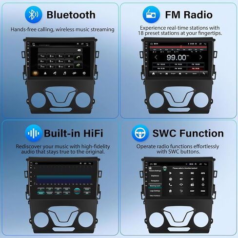 【8-Core 4+64G】ستيريو سيارة Android 13 لسيارة Ford Fusion Mondeo 2013-2019، CarPlay Andriod Auto 9 بوصة IPSTouchscreen Bluetooth GPS Navi Head Unit مع WiFi Mirror Link FM DSP SWC 59UI+كاميرا احتياطية in Saudi Arabia