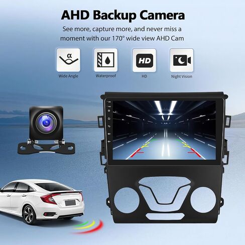 【8-Core 4+64G】ستيريو سيارة Android 13 لسيارة Ford Fusion Mondeo 2013-2019، CarPlay Andriod Auto 9 بوصة IPSTouchscreen Bluetooth GPS Navi Head Unit مع WiFi Mirror Link FM DSP SWC 59UI+كاميرا احتياطية in Saudi Arabia