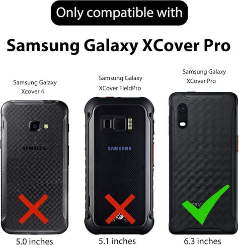 حافظة Ailiber لهاتف Samsung Galaxy Xcover Pro، حافظة بمشبك حزام، واقي شاشة Galaxy Xcover Pro، لوحة تثبيت حامل مسند، غطاء واقٍ متين مقاوم للصدمات لهاتف Galaxy X Cover Pro - أسود in Saudi Arabia