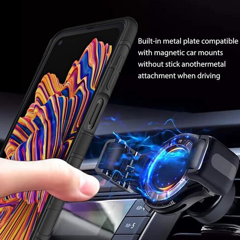 حافظة Ailiber لهاتف Samsung Galaxy Xcover Pro، حافظة بمشبك حزام، واقي شاشة Galaxy Xcover Pro، لوحة تثبيت حامل مسند، غطاء واقٍ متين مقاوم للصدمات لهاتف Galaxy X Cover Pro - أسود in Saudi Arabia