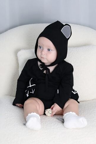 YOUNGER TREE Newborn Infant Baby Boy Cotton Outfits Long Sleeve Romper with Hat Fall Winter Clothing Set in Saudi Arabia