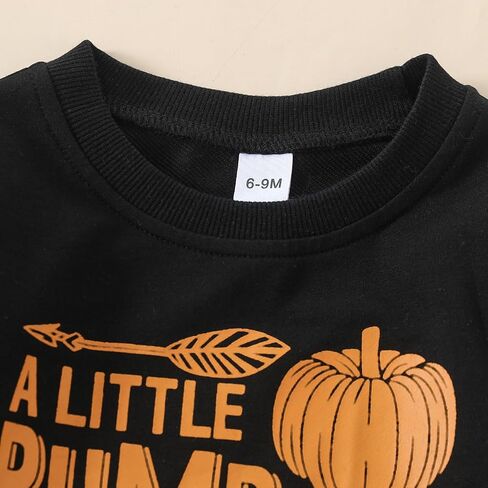 Baby Boys Halloween Two Piece Outfits Long Sleeve Pumpkin Letter Pullover Sweatshirt Pants Fall Winter Clothes in Saudi Arabia