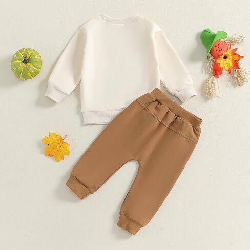 Baby Boys Halloween Two Piece Outfits Long Sleeve Pumpkin Letter Pullover Sweatshirt Pants Fall Winter Clothes in Saudi Arabia