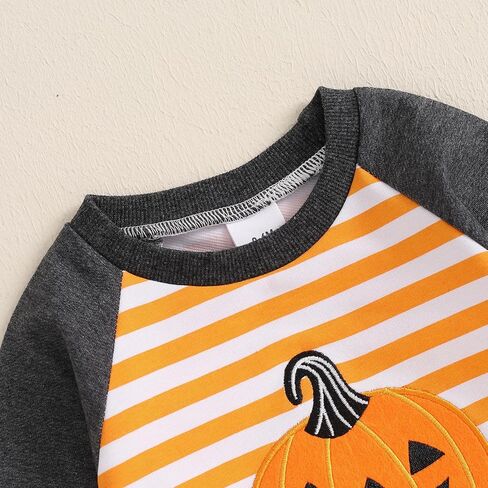 Baby Boys Halloween Two Piece Outfits Long Sleeve Pumpkin Letter Pullover Sweatshirt Pants Fall Winter Clothes in Kuwait