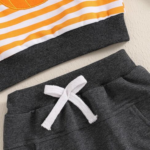 Baby Boys Halloween Two Piece Outfits Long Sleeve Pumpkin Letter Pullover Sweatshirt Pants Fall Winter Clothes in Kuwait