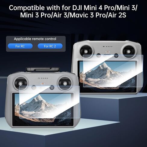 غشاء واقي شاشة من الزجاج المقوى عالي الدقة متوافق مع ملحقات جهاز التحكم عن بعد SPECTA/DJI Mini 4 Pro/Mini 3/Mini 3 Pro/Air 3/Mavic 3 Pro/Air 2S RC/RC 2 (3 عبوات) in Kuwait