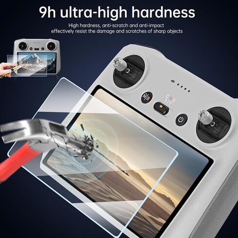 غشاء واقي شاشة من الزجاج المقوى عالي الدقة متوافق مع ملحقات جهاز التحكم عن بعد SPECTA/DJI Mini 4 Pro/Mini 3/Mini 3 Pro/Air 3/Mavic 3 Pro/Air 2S RC/RC 2 (3 عبوات) in Kuwait