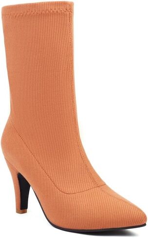 JooJaky Woman Fashion Pointed Toe Ankle Booties Stilettos Solid Color Sock Boots in Saudi Arabia