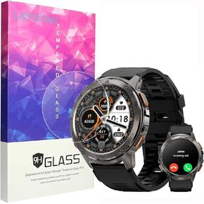Compatible for KOSPET T3 Smart Watch Screen Protector, [3 Pack] Lamshaw 9H Tempered Glass Screen Protector Film Compatible for KOSPET T3 1.43" Smart Watch, Compatible for AMAZTIM T3 1.43" Smart Watch (3 PACK)