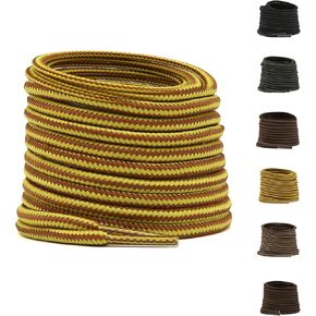Rihoyoss Unbreakable Boot Laces [1 Pair] - Round Shoe Strings for Boots, Work Boots & Hiking Shoes - Dark Grey/Black, 81 inches