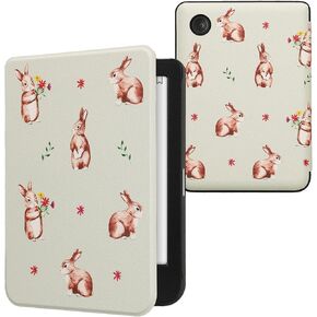 kwmobile Case Compatible with Kobo Clara BW/Colour Case - eReader Cover - Cats Orange/Black/White