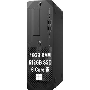 HP Z2 G5 SFF Small Form Factor Workstation Business Desktop (Intel 6-Core i5-10500 vPro, 16GB RAM, 512GB SSD) Type-C, Keyboard, Mouse, Display Port, Ethernet, USB Wi-Fi, Win 10 Pro/Win 11
