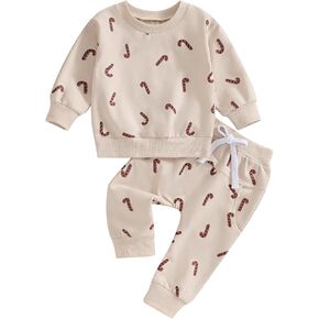 Toddler Infant Baby Boy Christmas Outfits Pants Set Fall Newborn Boys Long Sleeve Sweatshirt Clothes Suit