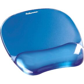 Fellowes Gel Crystal Transparent Mousepad and Wrist Rest - Purple, 9.05" x 7.95"