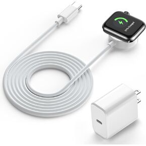 شاحن مغناطيسي سريع 5 واط لساعة Apple، كابل شحن USB C بطول 3FT لـ iWatch مع مجموعة محول طاقة PD بحد أقصى 20 واط متوافق مع Apple Watch Series SE/SE2/Ultra/Nike/8/7/6/5/4/3/2