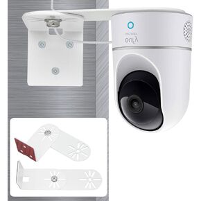Corner Wall Mount Bracket for Eufy Security Indoor Cam E220 / C210 / C220 and Eufy P24, Swivelling Adjustable, Adhesive No Drill Installation, Gain Both Sides of View (2 Pack White)