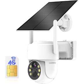 4G LTE Cellular Security Camera, 4MP Solar Camera Outdoor Wireless No Internet Needed, No WiFi Security Camera with PIR Motion Detection,2-Way Talk,IP66 Waterproof,Color Night Vision,SIM Card Included