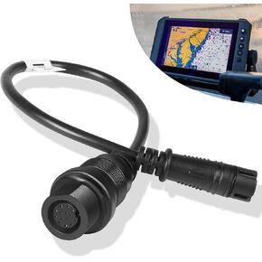 استبدل كابل محول 1852078 MKR-DSC-15 DSC / كابل محول 8 دبابيس متوافق مع مكتشفات الأسماك Lowrance ومحرك Minn Kota المدمج في محول Chirp ثنائي الطيف، فقط للسونار ثنائي الأبعاد