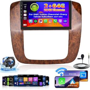 Roinvou [2G+64G] Car Radio for GMC Yukon Chevrolet Chevy Tahoe Suburban 2007-2012 with Wireless Carplay/Android Auto, 9 Inch Android 13 Touch Screen Car Stereo, Bluetooth, GPS Navi, WiFi, 28UI, DSP in Saudi Arabia