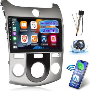 EKAT [2+64G] Car Radio for KIA Forte Cerato K3 2009-2012 (Only for Manual A/C), 9 inch Android 13 Touch Screen Forte Stereo, Carplay/Android Auto/EQ Audio/SWC/Bluetooth/26 Ul Desktop Themes