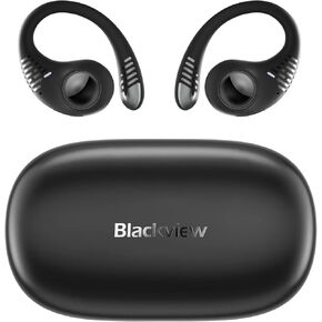 Blackview Open Ear Headphones, Bluetooth Headphones with Ear Hooks, Wireless Earbuds AirBuds 10 Bluetooth 5.3 Wireless Sports Earphones, IPX7,Dual Microphone, for Running Workout Black