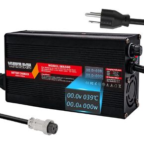 58.8V 8A Li-ion Battery Charger Used for 14S 51.8V 52V Lithium Battery with OLED Display Cooling Fan Smart Charge GX16-3pin 1+3- Connector