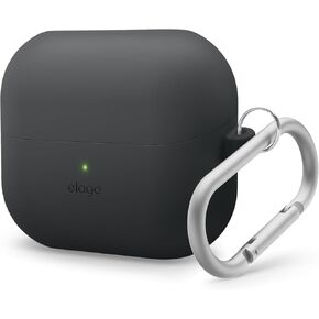 elago Compatible with Samsung Galaxy Buds 3 Case & Galaxy Buds 3 Pro Case, Premium Silicone Cover with Carabiner, Full Protection, Wireless Charging, Headphone Accessories, for Men, for Women [Black]