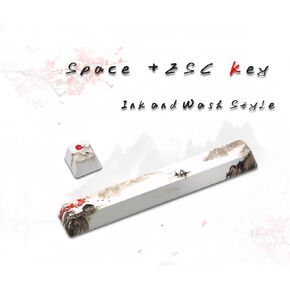 PBT keycap, OEM Height Supplement Key, Kanagawa Style, Sublimation Process, Space bar+Esc Key (2 PCS)