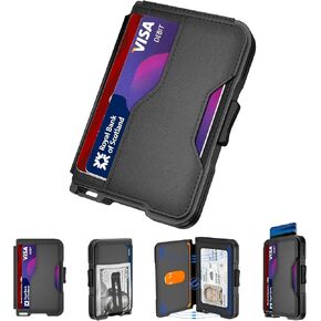 tizmuo Wallet for Men, Slim Wallet for Men with Money Clip, Pop Up Card Case, RFID Blocking Bifold Wallets, Minimalist Leather Slots Credit Card Holder with Gift Box