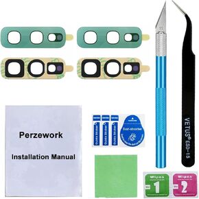 قطعتان من زجاج عدسة الكاميرا الخلفية OEM لهاتف Samsung Galaxy S10E 5.8 بوصة (أخضر) مع أداة لاصقة وإصلاح مثبتة مسبقًا in Kuwait