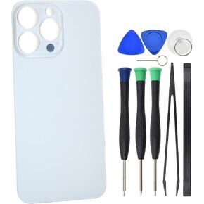 White Back Glass Replacement for iPhone 13 Pro with pre-cut adhesive