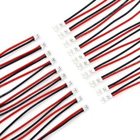 10Pairs JST-PH 2.0 2 Pin Male and Female Connector Soft Silicone Cable 10cm for Battery JJRC H36 H67 Blade Inductrix E010