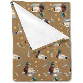 Vintage Duck Hunting Baby Blanket for Boy Girl Mallard Ducks Feathers Soft Swaddle Blanket Wild Bird Animal Flannel Receiving Blanket Newborn Toddler Nursery Bed Crib Blanket Playmat 30x40