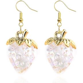 Acrylic Strawberry Earrings Cute Fruit Earrings Fun Food Earrings Lightweight Strawberry Jewelry For Women