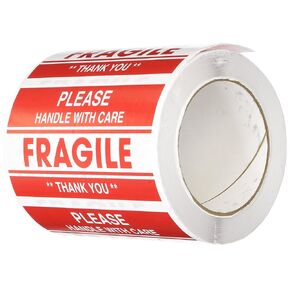 TapeCase - SHIPLBL-041-50 Shipping Packing Labels"Please Handle with Care/Fragile/Thank You", Red/White - 50 per Pack (1 Pack)