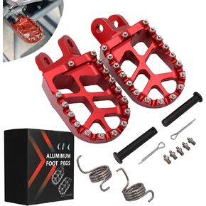 JFG RACING Dirt Bike Foot Pegs,Billet Footpegs Pedal Rest for XR650L 92-21/XR600R 89-00/KLX250 06-20/KLX250S 09-14/KLR650 87-07/CRM250 89-98/KLX300R CR85R CR85RB CR85R CR85RB KLX250R KLX650 CRF1000L
