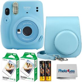Fujifilm Instax Mini 11 Instant Camera Bundle with Fujifilm Instax Mini Instant Film (20 Sheets) with Accessories Including Protective Case, Gift Bundle (Blush Pink)