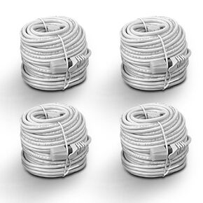 OOSSXX 4X 60 Feet Ethernet Cable POE Cameras Systems Video Security Network Cable Security Surveillance POE Camera System