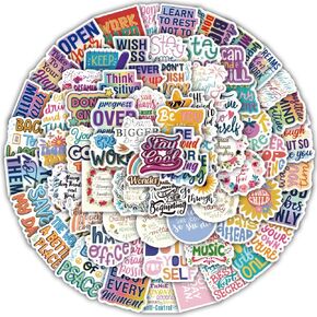 200Pcs Quote Stickers, Positive Stickers Motivational Waterproof Vinyl Stickers for Water Bottle Hydroflasks Laptops Computers Phone for Women Adults Students Teachers Employees in Saudi Arabia